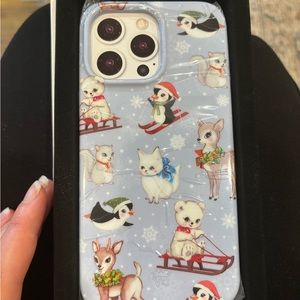 Limited Winter Wonderland Velvet Caviar Iphone 13/14 MAX Case w/ heart ring